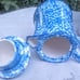 Vintage blue spongeware coffee pot coffeepot ceramic