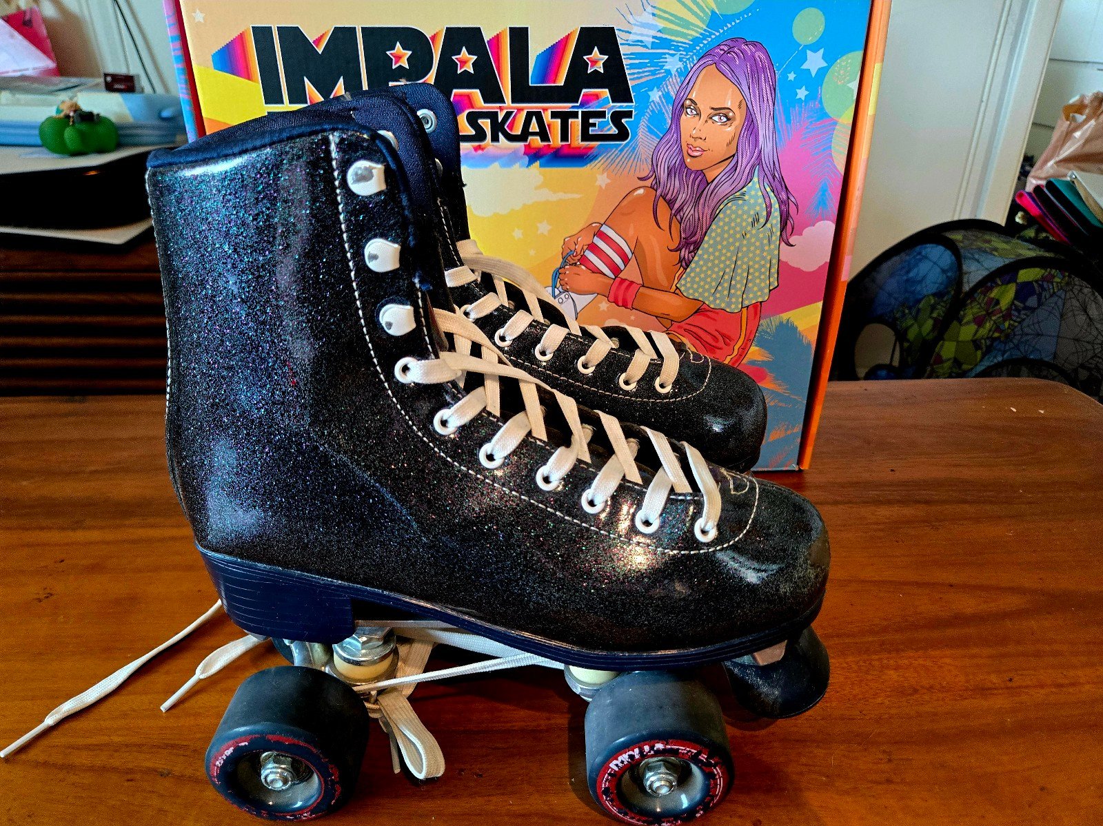 Impala Rollerskates Midnight Blue with Sparkles - Size 7