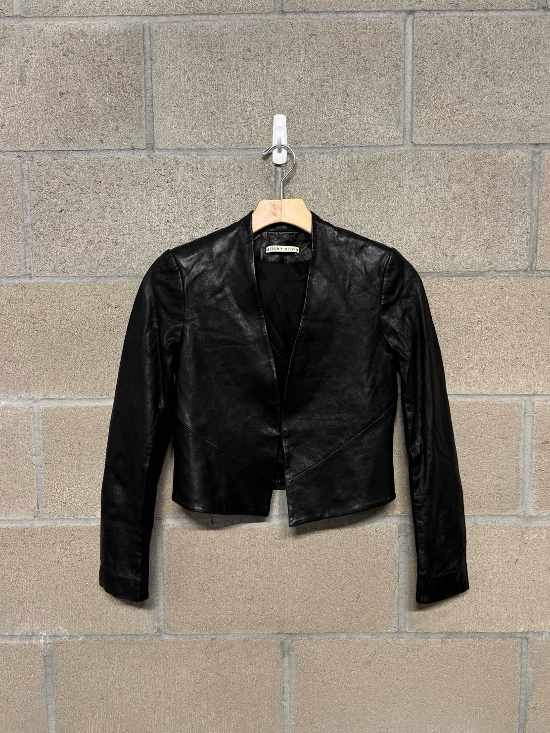 Alice + Olivia lamb leather Jacket women small