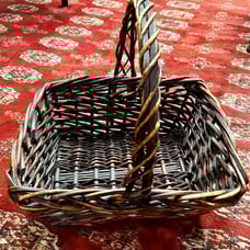 Dark Brown Wicker Basket With Handle