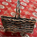 Dark Brown Wicker Basket With Handle