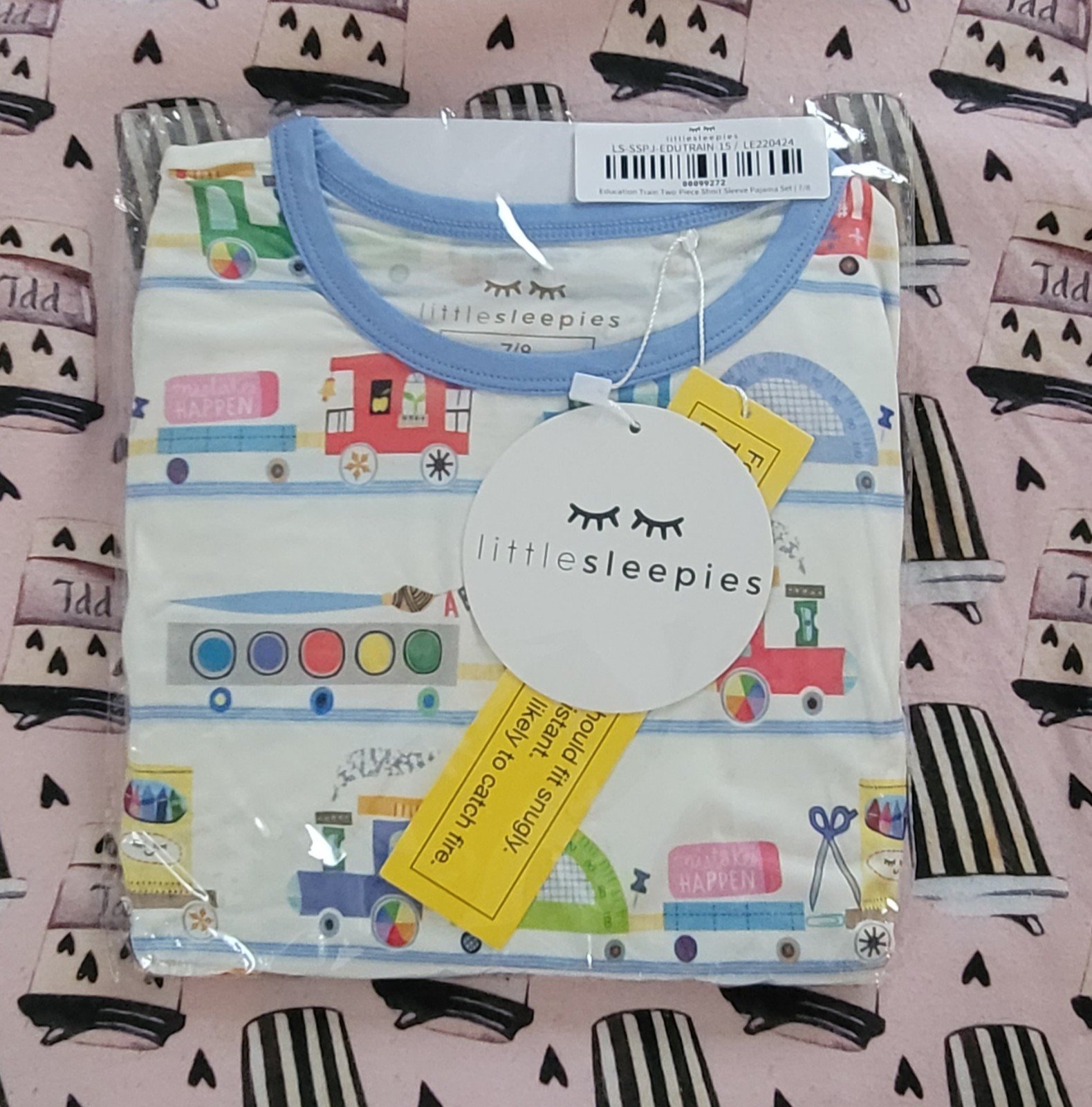 Little Sleepies Education Express 2pc bamboo jamms. Sz 7/8 NIB ***FREE SHIPPING