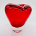 Salviati Small Heart Murano Glass Vase by Maria Hamel Valentines Red Clear 1990s
