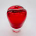 Salviati Small Heart Murano Glass Vase by Maria Hamel Valentines Red Clear 1990s