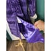 Vintage Southeast Novelty Purple Faux Fur Lined Robe Jacket Pockets Cottagecore