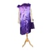 Vintage Southeast Novelty Purple Faux Fur Lined Robe Jacket Pockets Cottagecore