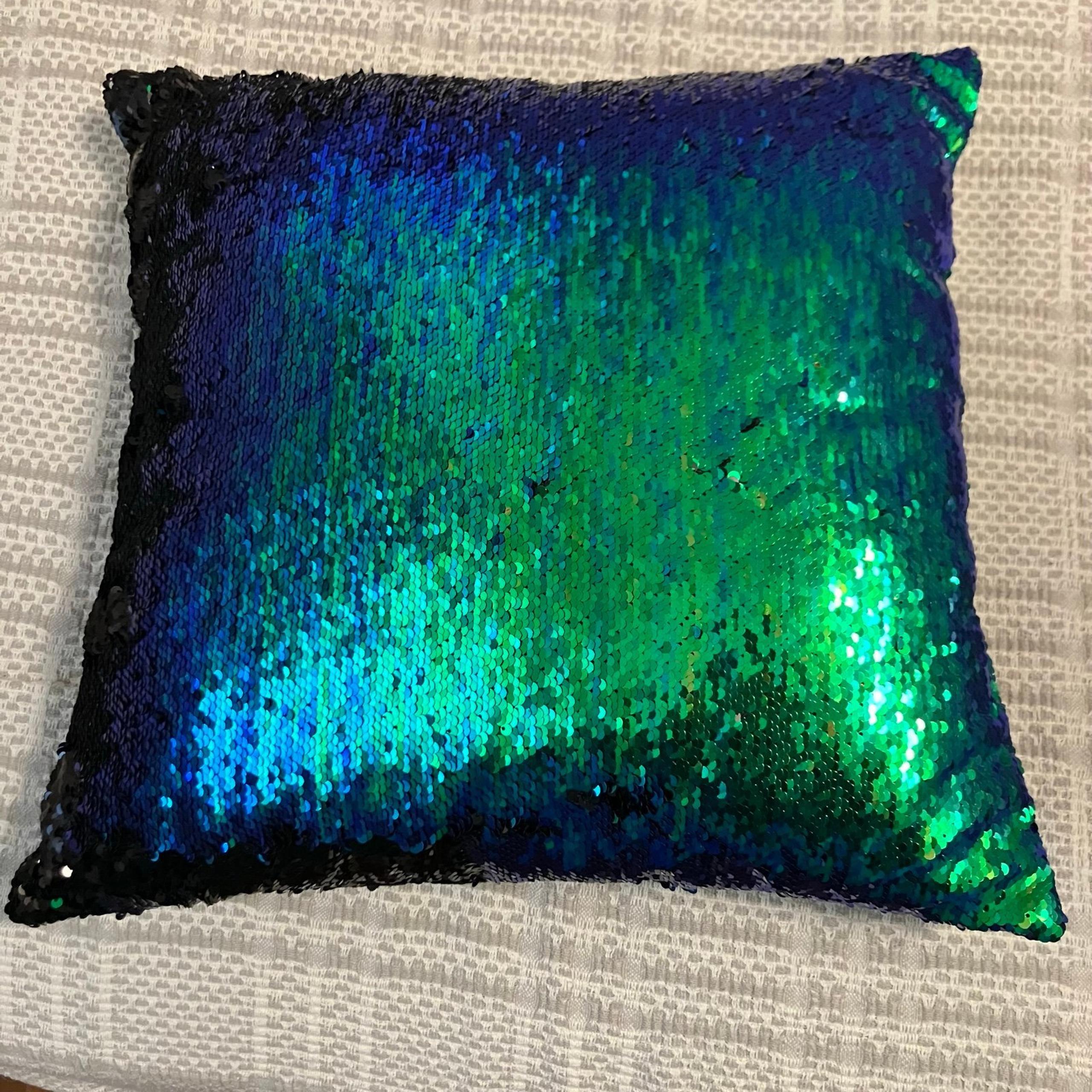 Mermaid metallic sequin pillow