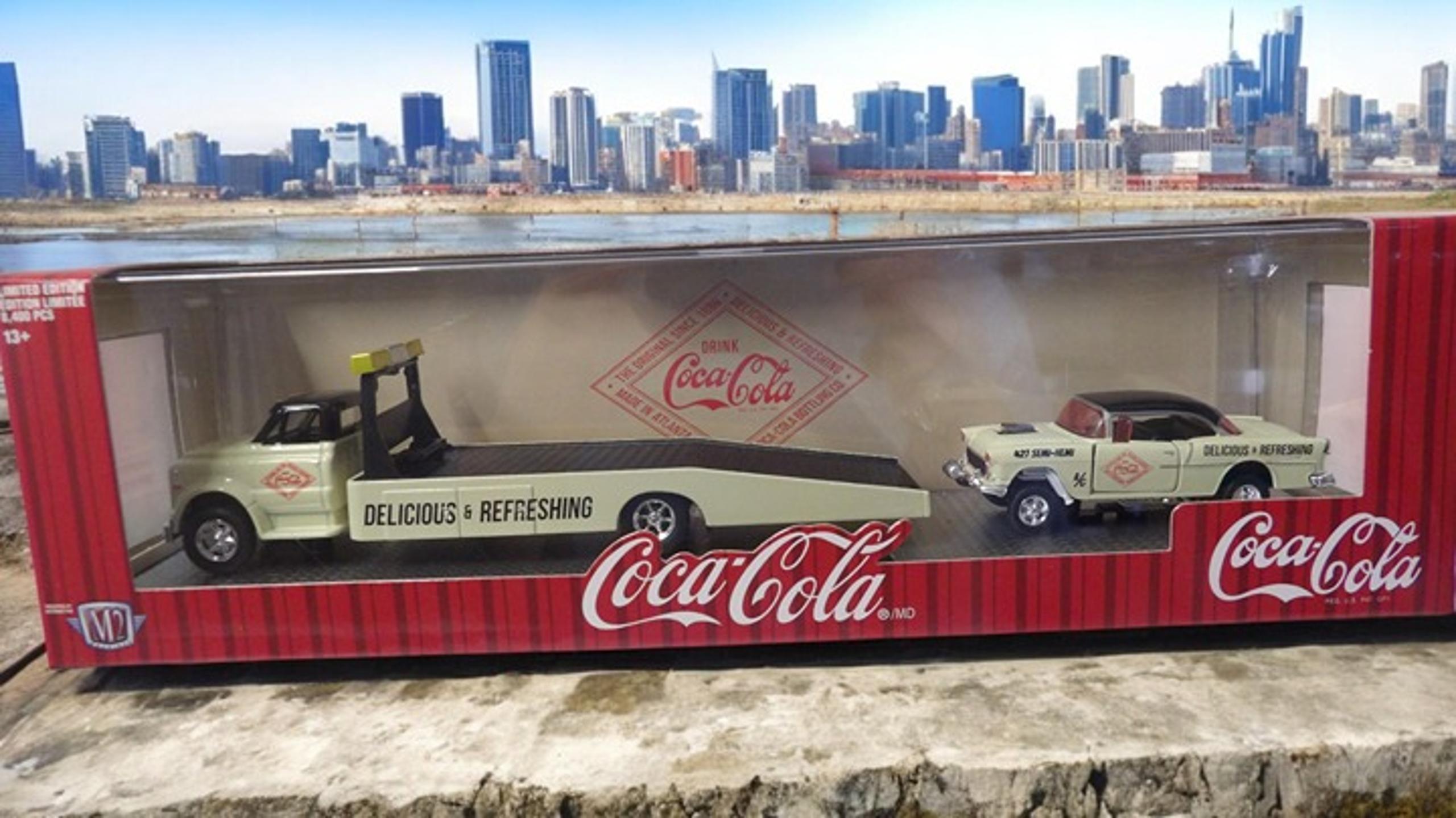 M2 Machines Haulers Coca Cola 1968 Chevy C60 1955 Bel Air Gasser 750 CHASE Coke