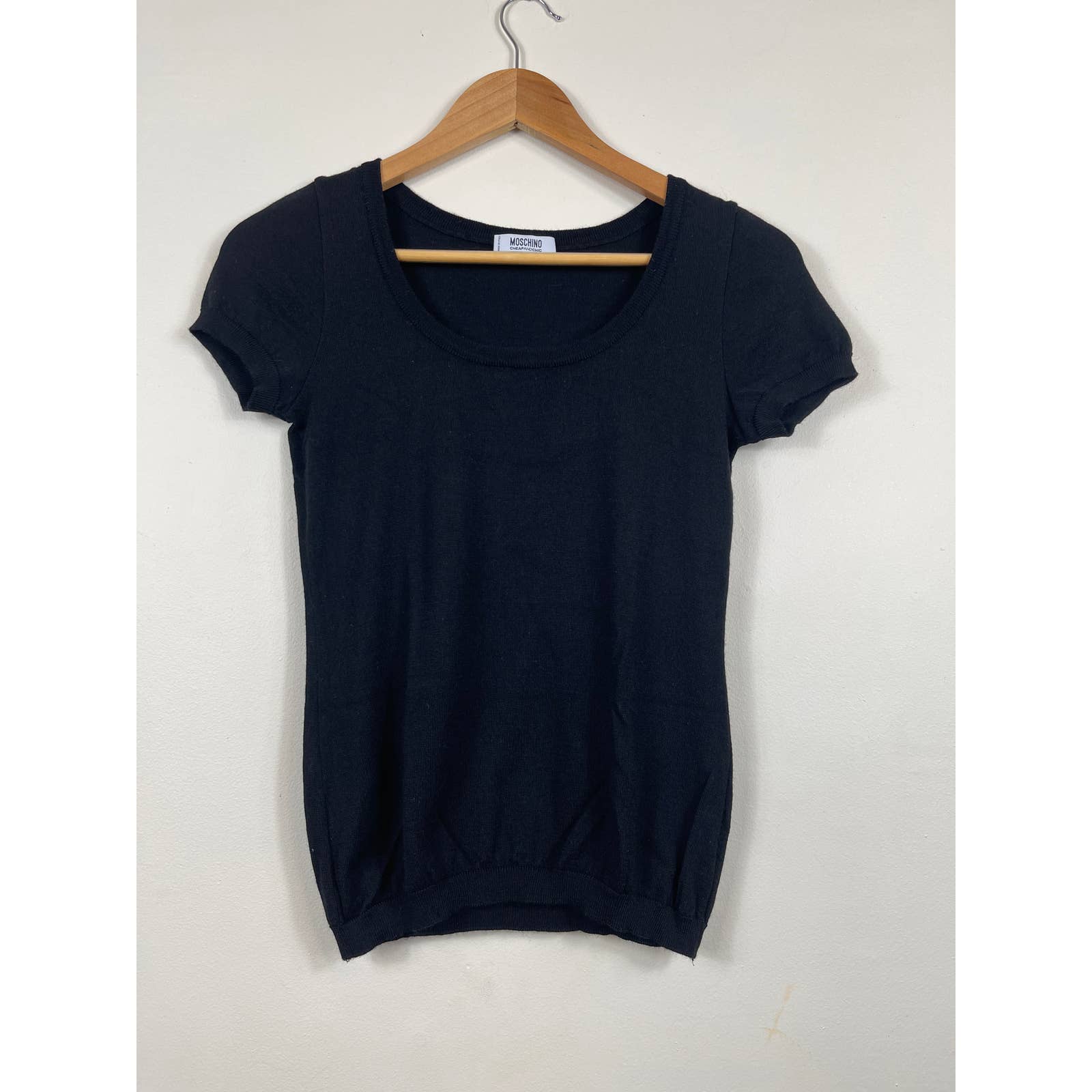 Moschino Cheap and Chic Virgin Wool Short Sleeve Sweater Women's SIze 8