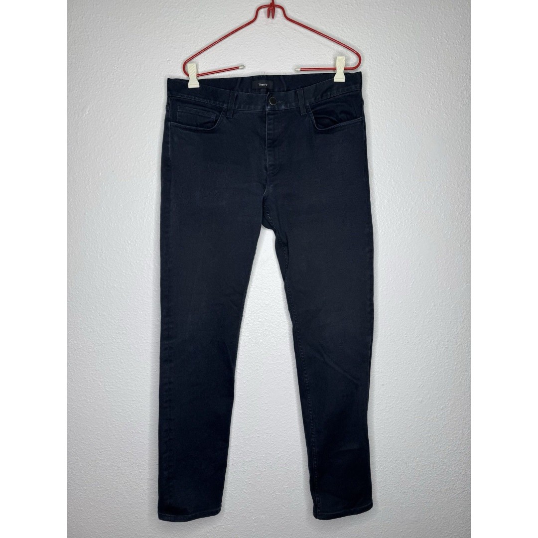 Theory Mens Raffi 5-Pocket Spanish Twill Pants 33 (33x30.5) Black Cotton Blend
