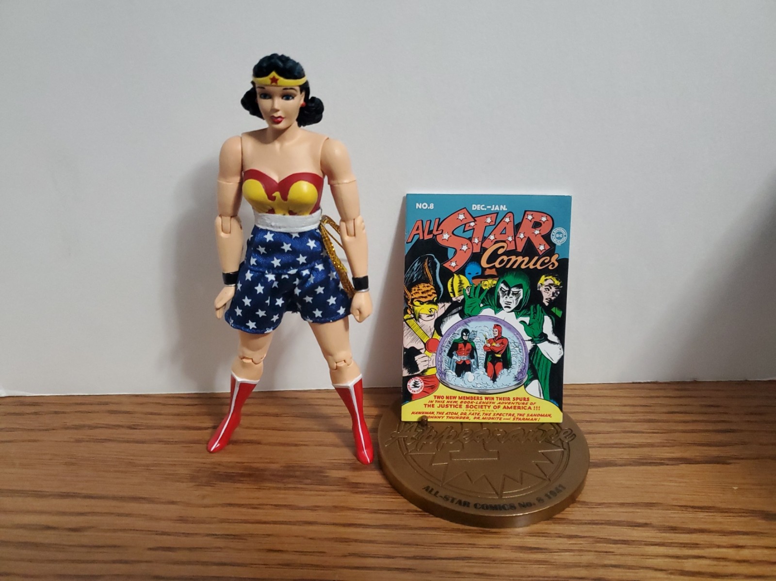 DC Fleischer Superman, Batman, Robin, Wonder Woman 6 Action Figure Lot