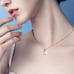 Moissanite Pendant Necklace 1 CT 18K White Gold Plated Silver Diamond Necklace