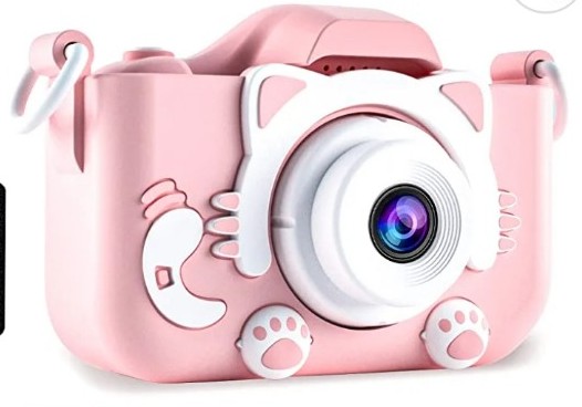 New Kids Pink with Silicone Cat Case Digital Camera with Video and Games
