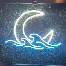 Sunrise Sunset Neon Sign Moon over Sea Neon Light Twilight Wave LED Wall Signs.
