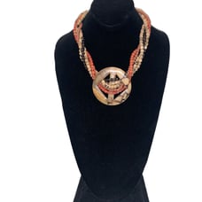 Vintage African Natural Stone Multi Strand Beaded Necklace