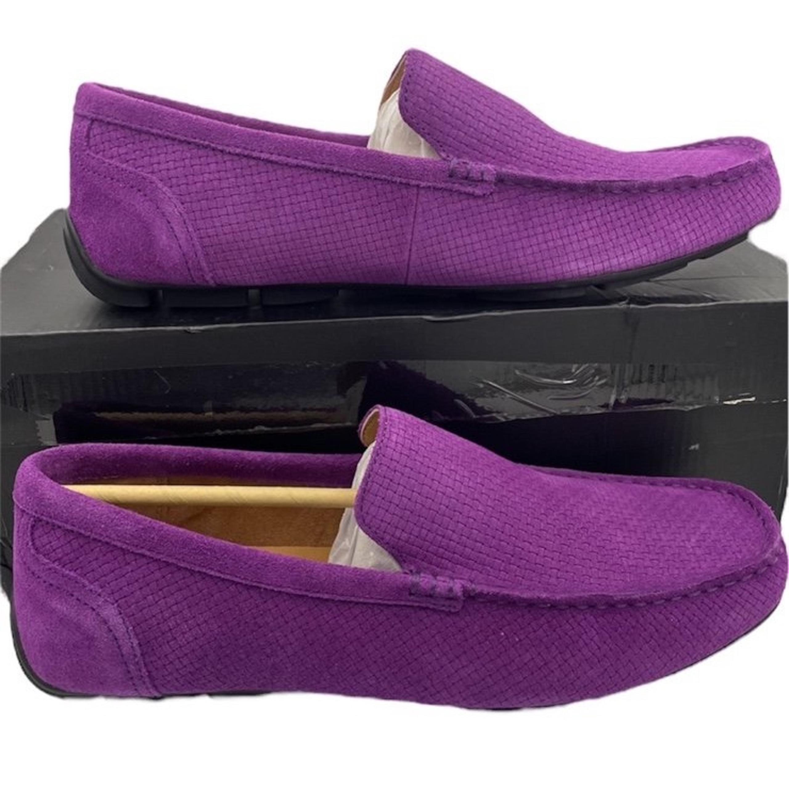 Alfani men suede textured slip on shoes Size 9.5 plum color