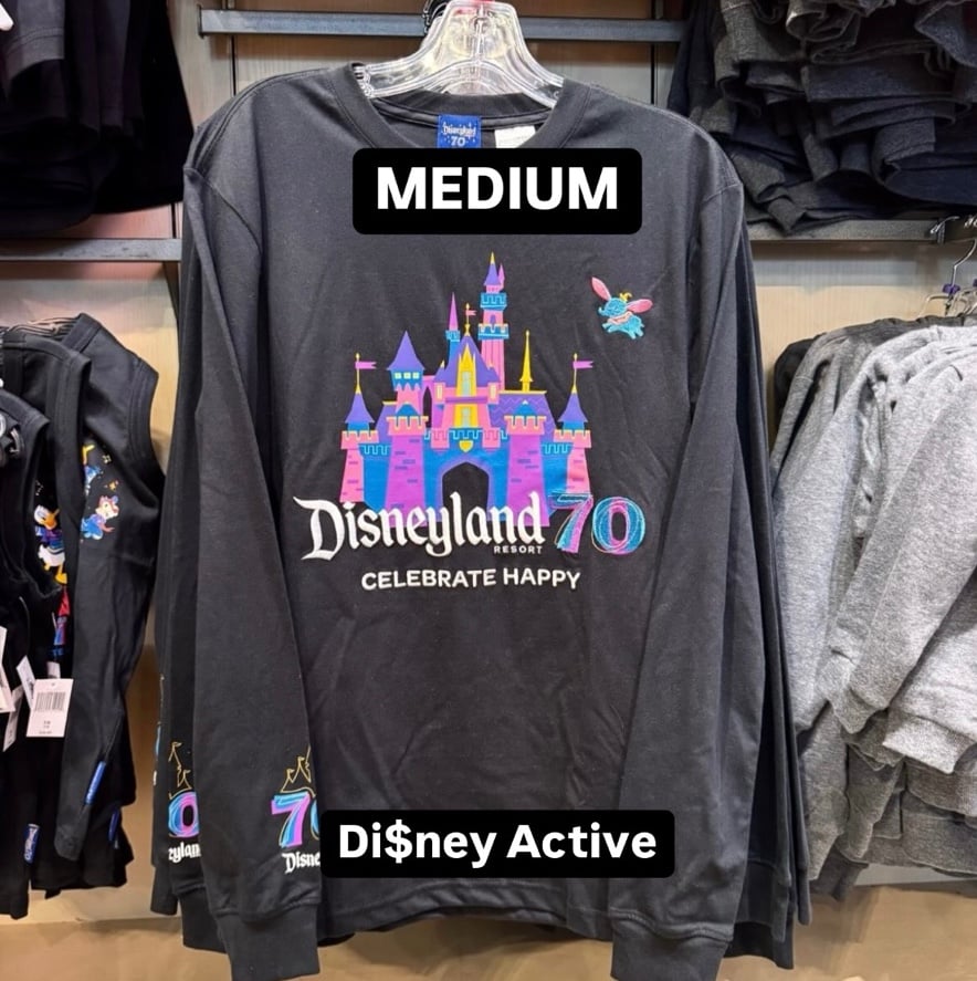 Disney Parks Disneyland 70th Anniversary Black Long Sleeve