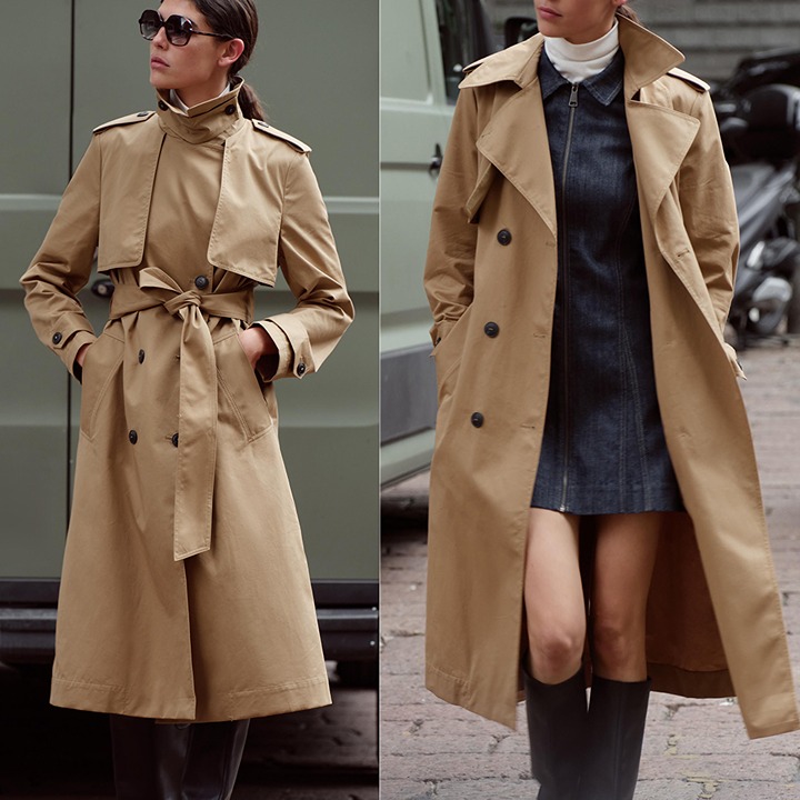 ZARA water repellent toffee trench 3811 size XS