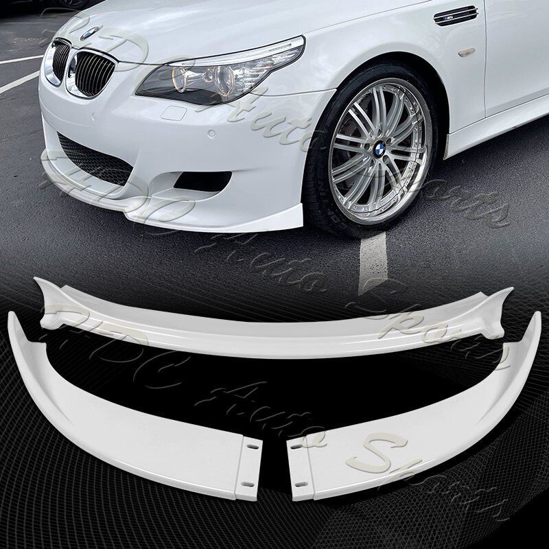 For 2006-2010 BMW E60 M5 H-Style Painted White Front Bumper Splitter Spoiler Lip