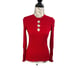 Kenzo size Small Fitted Lacehole Sweater Red Women’s Long Sleeve Top