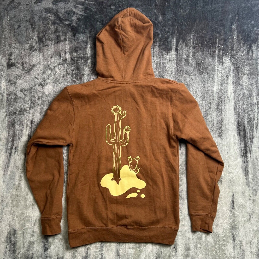 Coachella Music Festival Concert Clay Hoodie Brown Mens S Cactus Desert