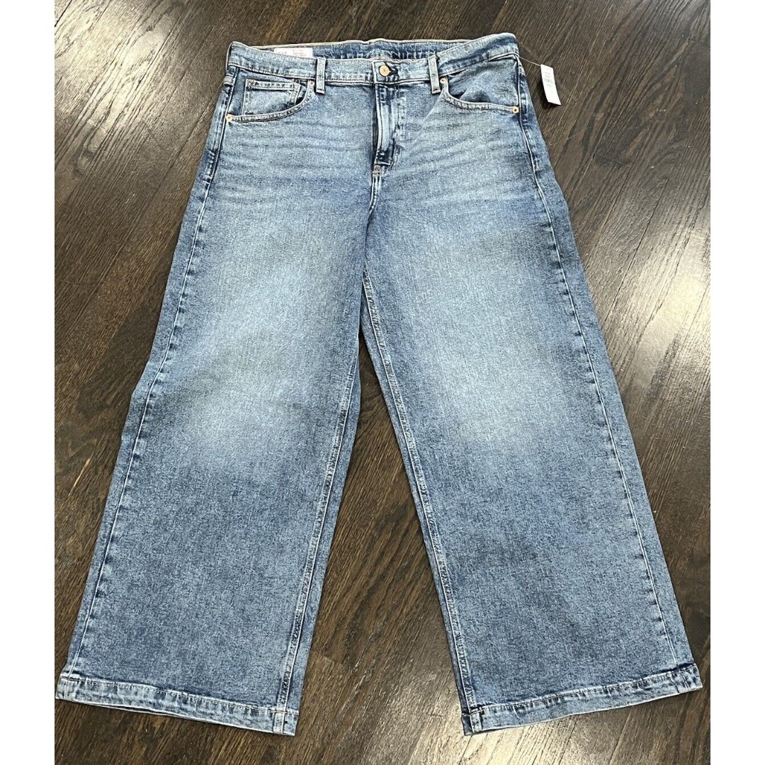 Gap Jeans Women’s 12 Long 34x29 High Rise Stride Ankle Wide Leg Tall Blue