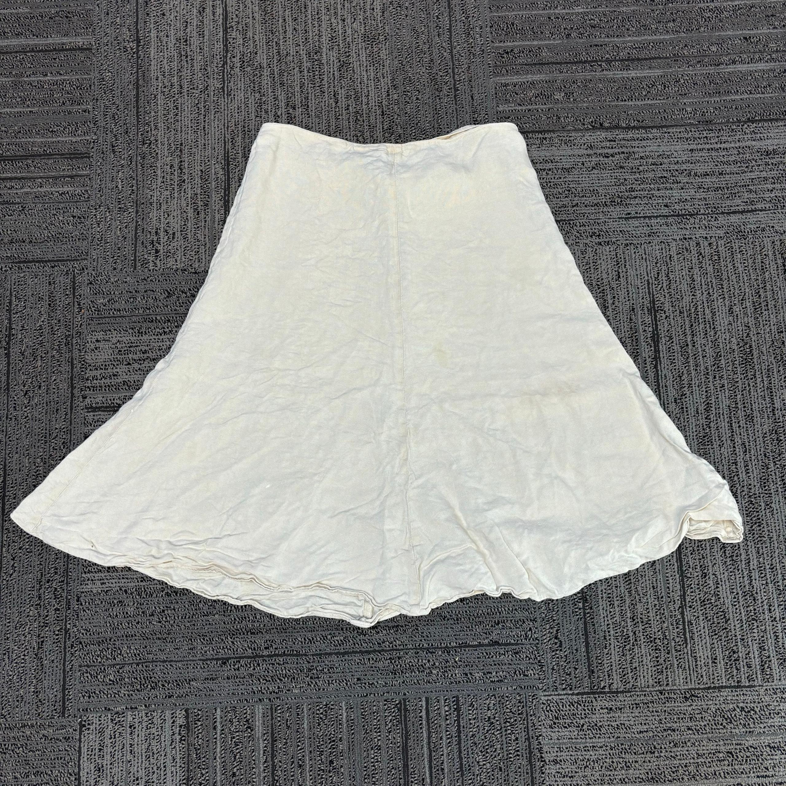 Banana Republic 100% Linen Full Skirt A Line Flowy Tan Size 10 Midi Women’s