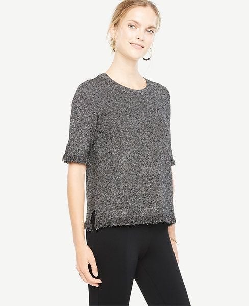 Ann Taylor Fringed Sweater Tee
