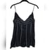 BEBE silk camisole tank top, Y2K, black/white striped, size M
