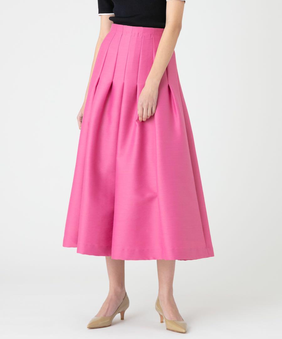 【Excellent Condition】 Lulu Wilby Zip-Up Tucked Skirt, Size 1, Pink
