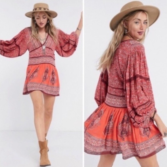 FREE PEOPLE Luna Scarf Print Tunic Top N