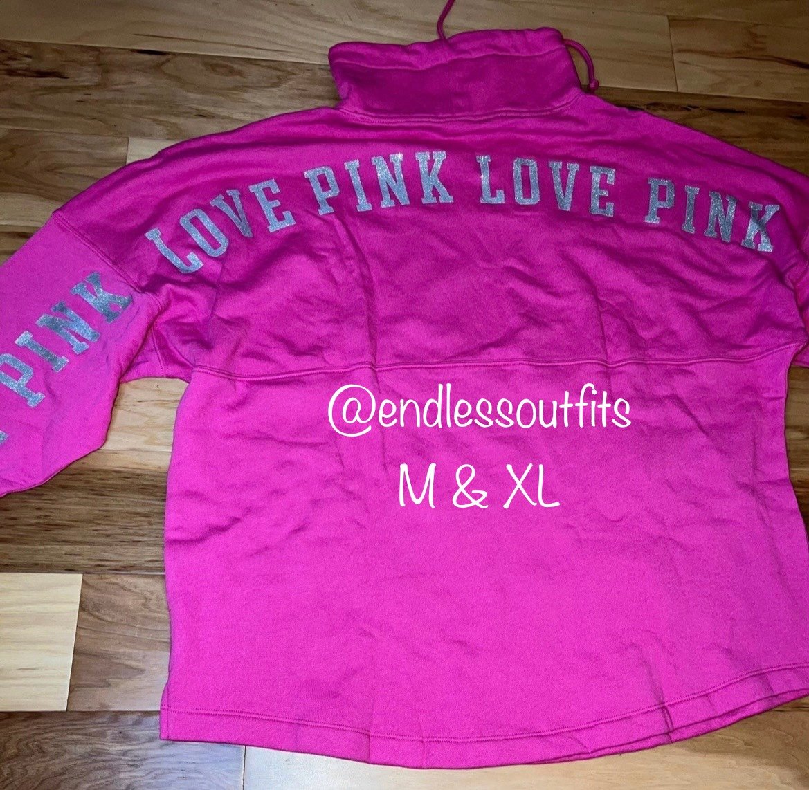 VS PINK ATOMIC PINK COWL NECK PULLOVER SWEATSHIRT SIZE MEDIUM