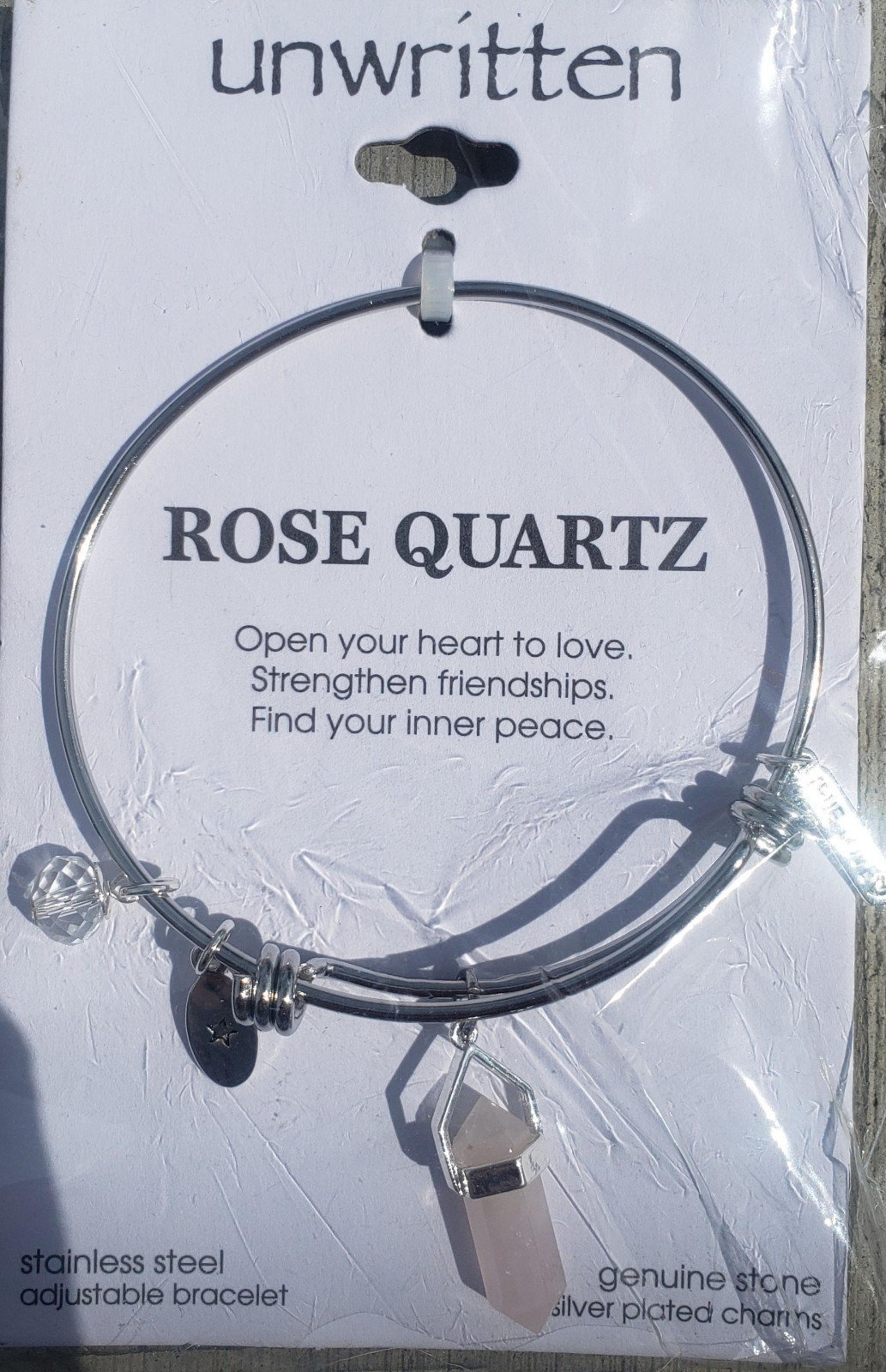 *NEW* Unwritten Rose Quartz stainless steel silver plated bangle bracelet
