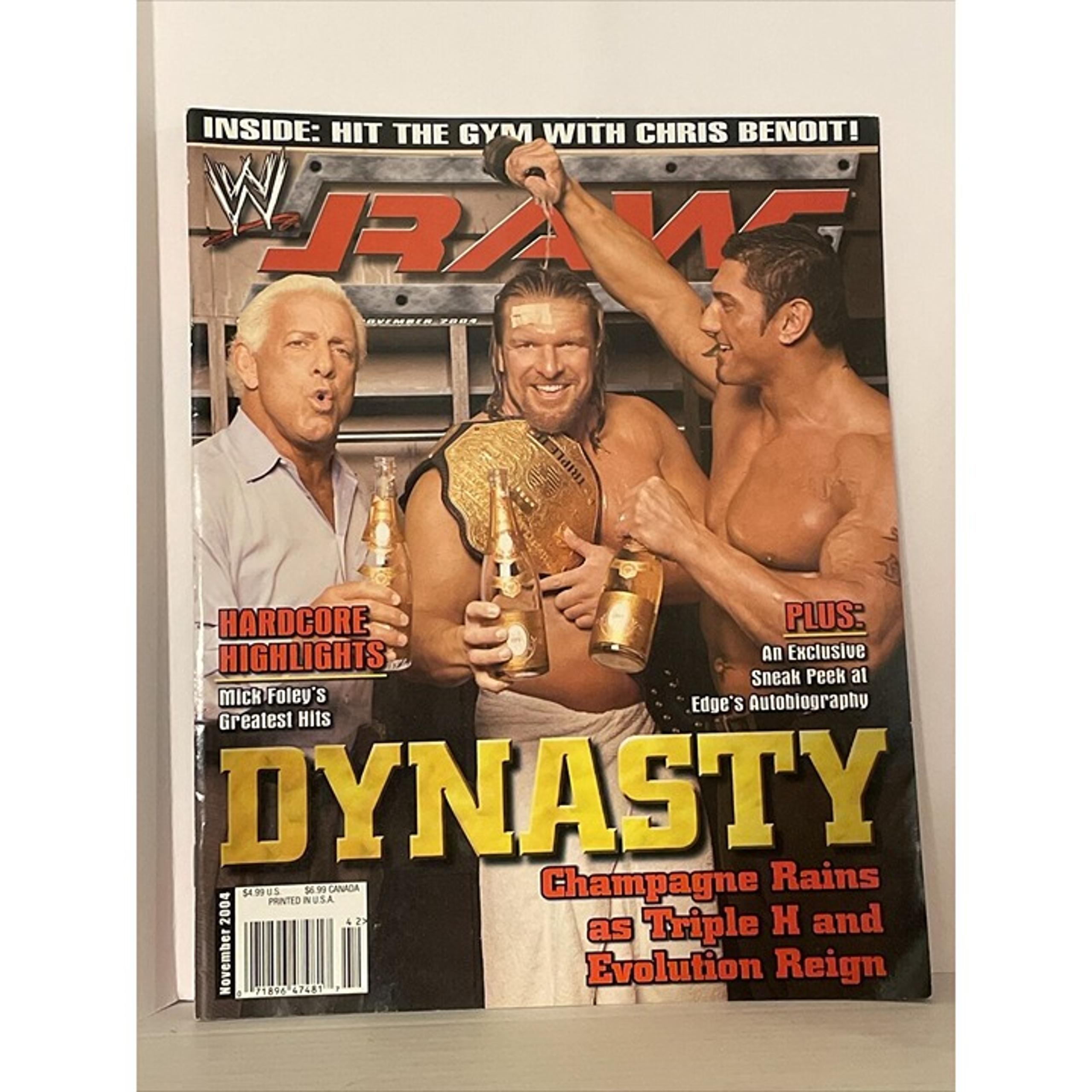 WWE Raw Magazine November 2004 Ric Flair Triple H Bautista Cover