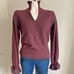 Vintage 70’s loose knit crochet flare sleeve collar sweater burgundy navy