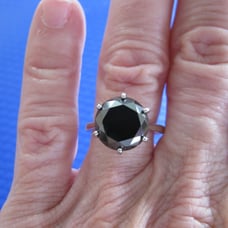 4.50ct 100% REAL NATURAL BLACK DIAMOND RING, CERTIFICATE,FR EE DIA TESTER Size 7