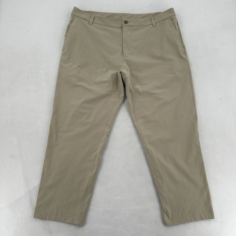 Lululemon Commission Men 38X26 Pant Slim Warpstreme Beige Style M5AEYS Athletic