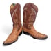 Bill Tucker Men's Size 7.5 Alligator Print Cowboy Boots Western Caimen Brown