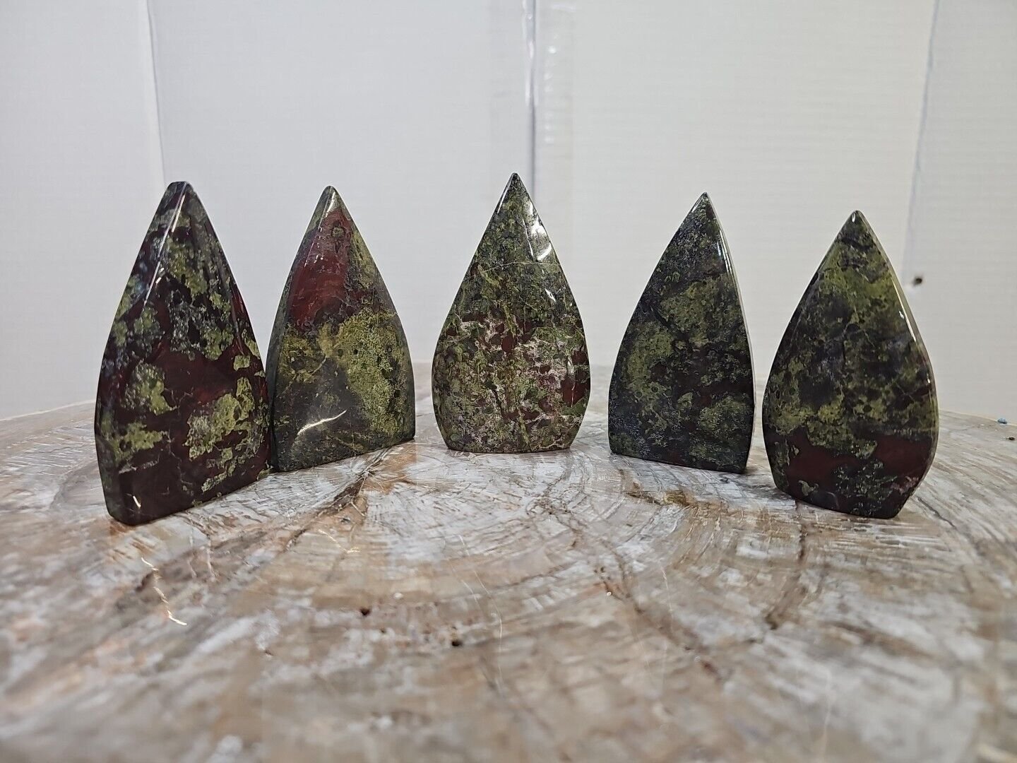 1.37LB 5Pcs Natural Dragon Blood Gem Stone Jasper Crystal Flame Point Healing