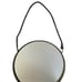 15” Heavy Antique Brass Twisted Black Leather Rope Wall Mirror Rustic Primitive