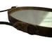 15” Heavy Antique Brass Twisted Black Leather Rope Wall Mirror Rustic Primitive