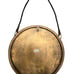 15” Heavy Antique Brass Twisted Black Leather Rope Wall Mirror Rustic Primitive