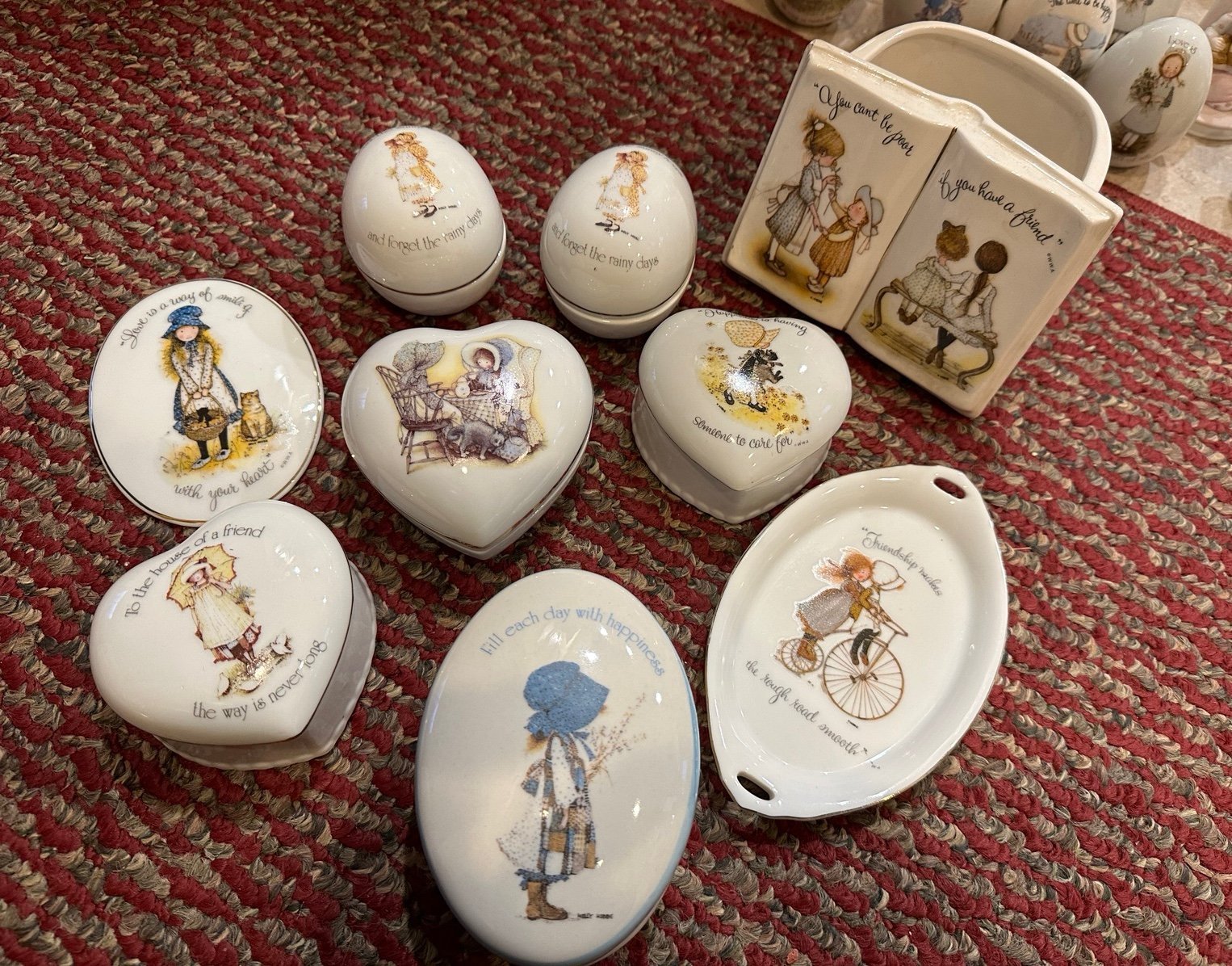 Holly Hobbie Trinket Boxes, Wall Plaque, etc