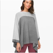 Lululemon Athletica Gray It All Lines Up Poncho Women's OS Chunky Knit Casual