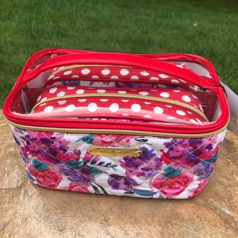 Betsey Johnson 3 Pc Train Case Set