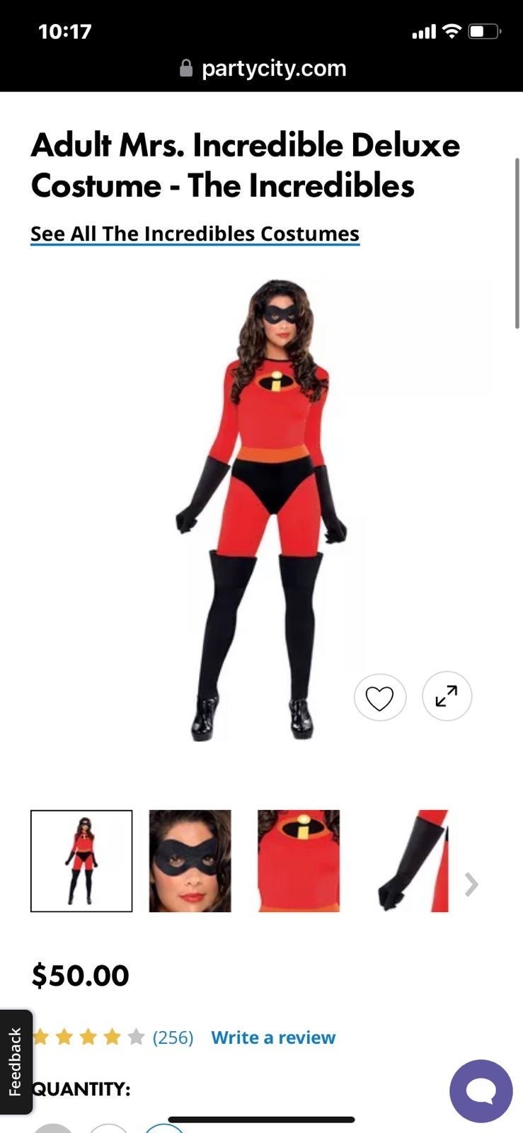 Party City Mrs Incredible costume size large worn once