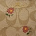 Coach Corner Zip Wristlet In Signature Canvas w/ Nostalgic Ditsy Print NWT