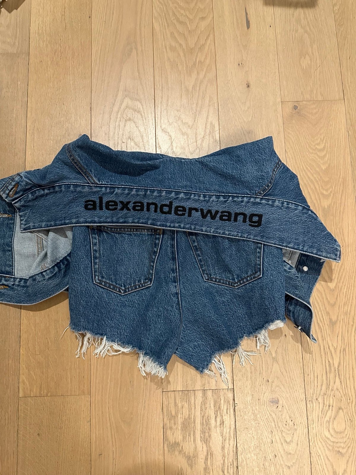 Alexander wang denim jacket shorts