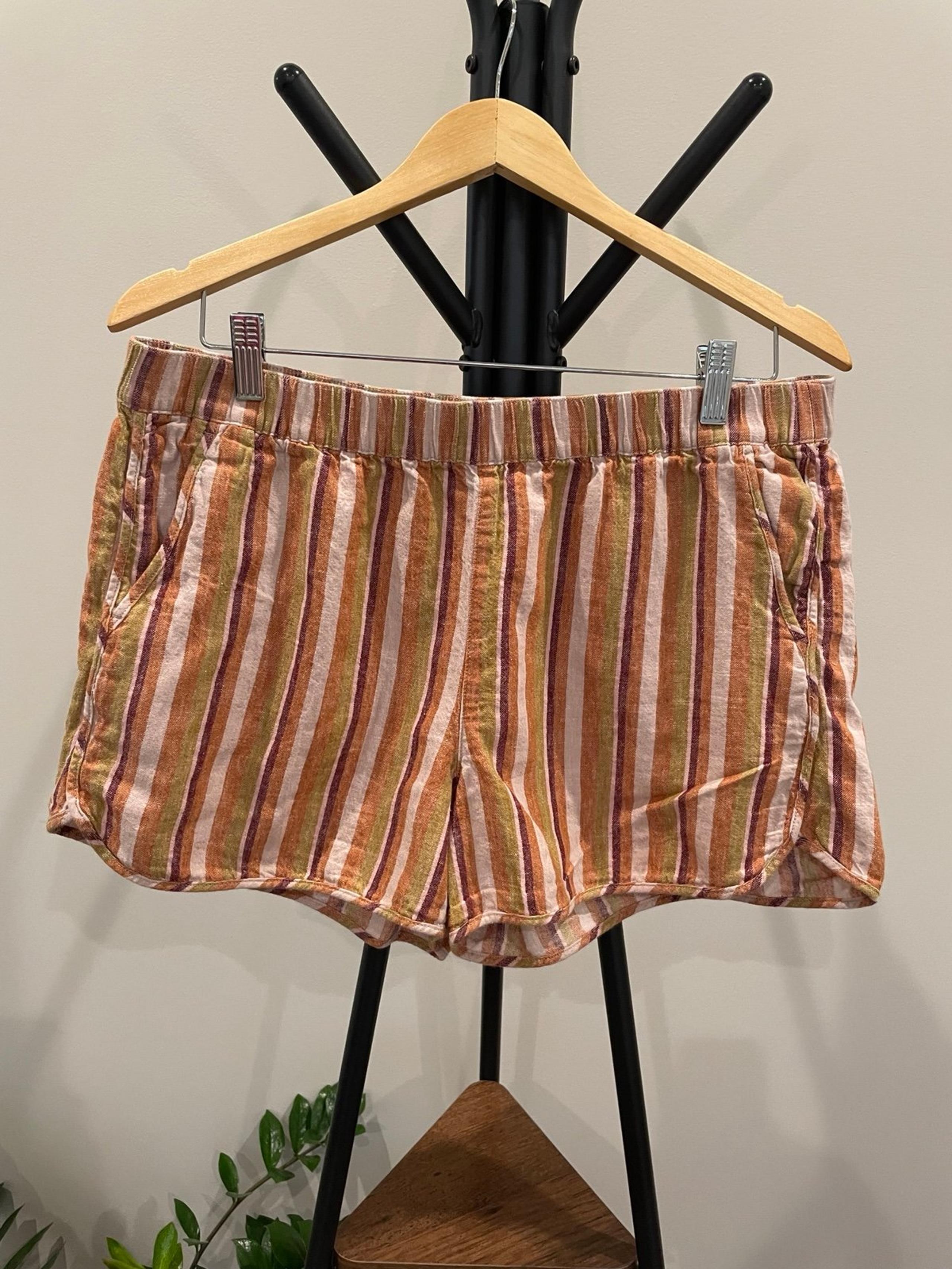 Madewell Linen Blend Pull On Shorts Pockets Size L