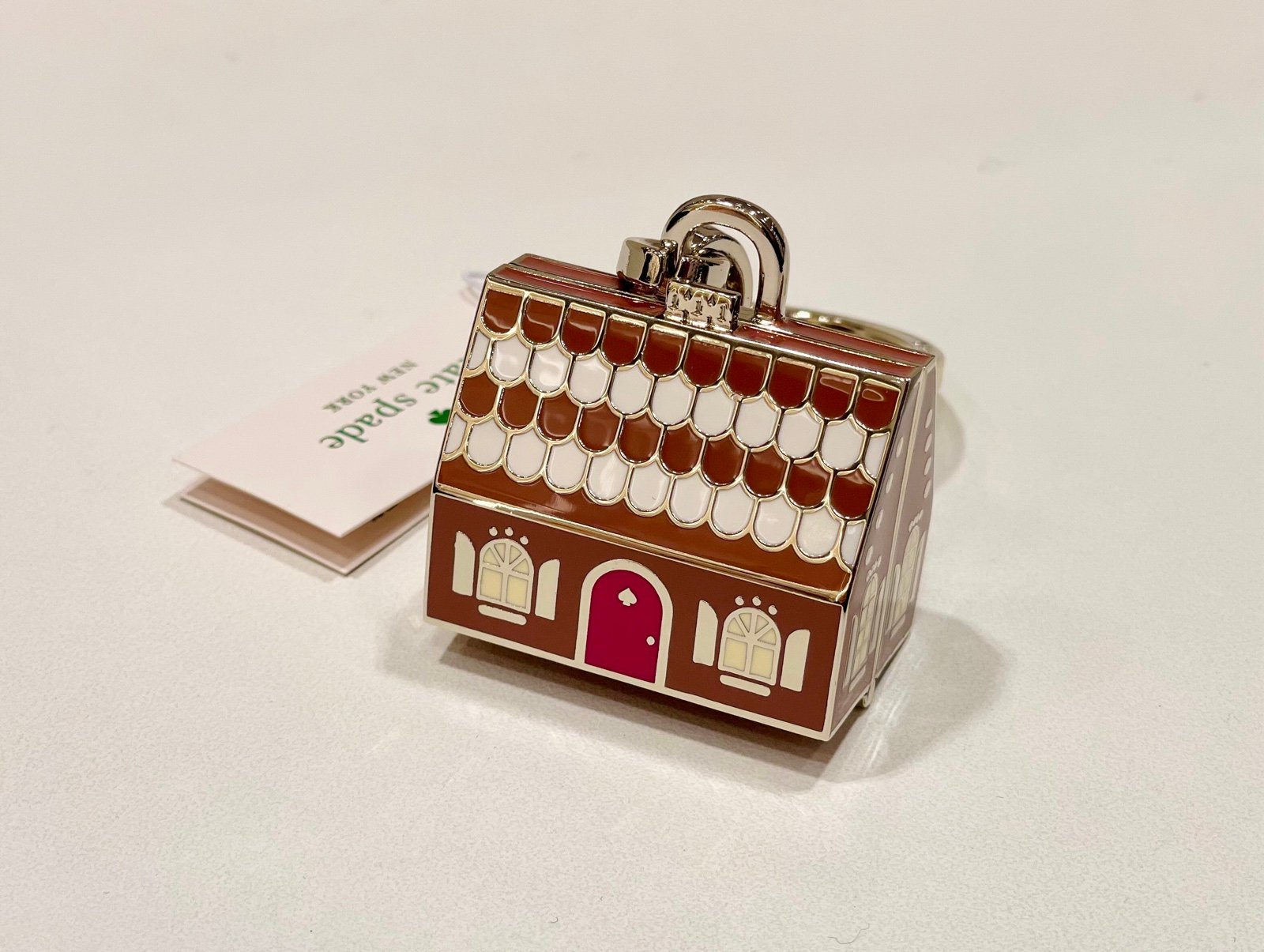 NWT Kate Spade Gingerbread House Key Chain Bag Charm Novelty Gift
